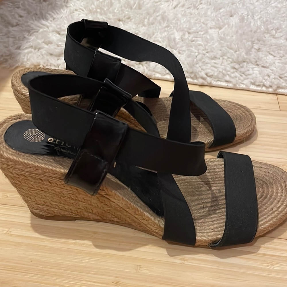 Black Espadrille Wedges